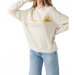 Sol Angeles Solstice Slub Ecru Fleece Sweater XS